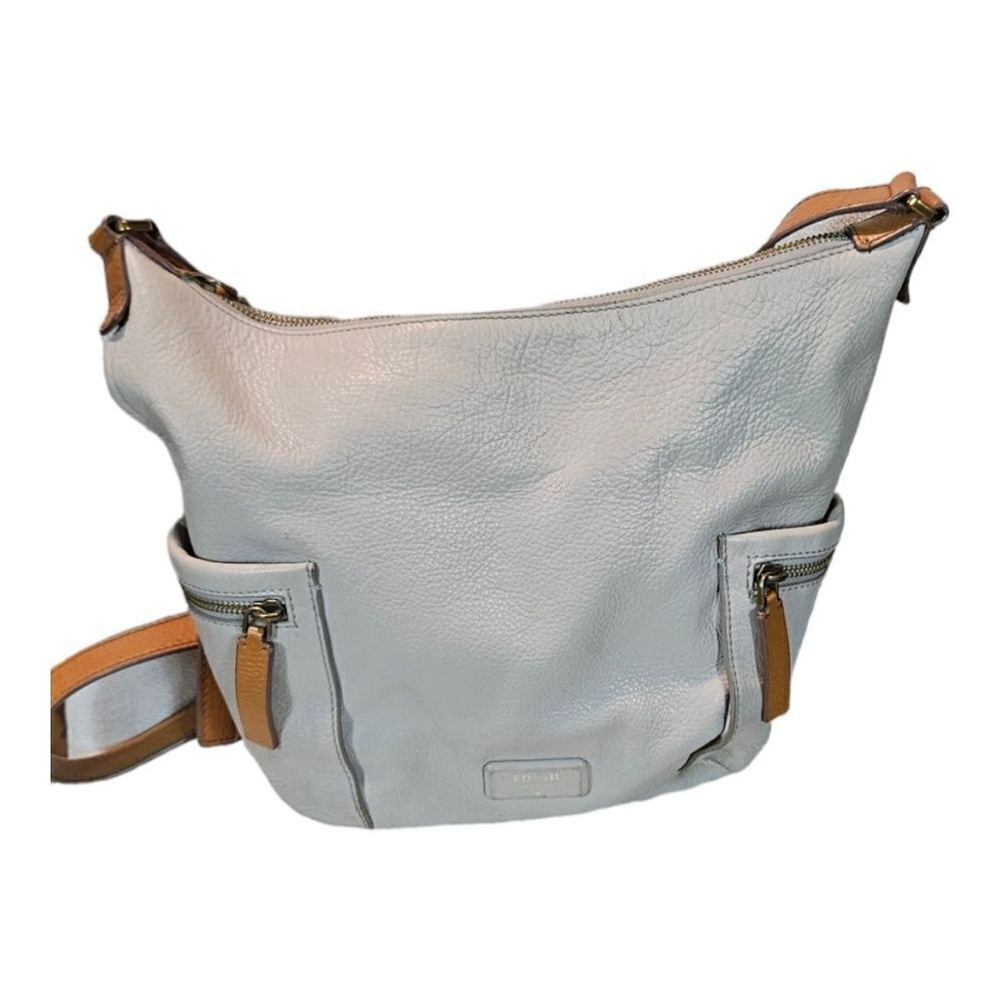 Fossil Women Two-Tone Leather Crossbody Handbag Size Medium.